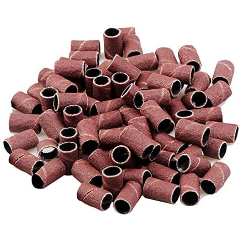 Olakin Nail Sanding Belts[100 Pcs], 180# Sanding Bands, Grit Sanding Sleeves, Sanding Caps, for Manicure Nail Care Nail Design Cover