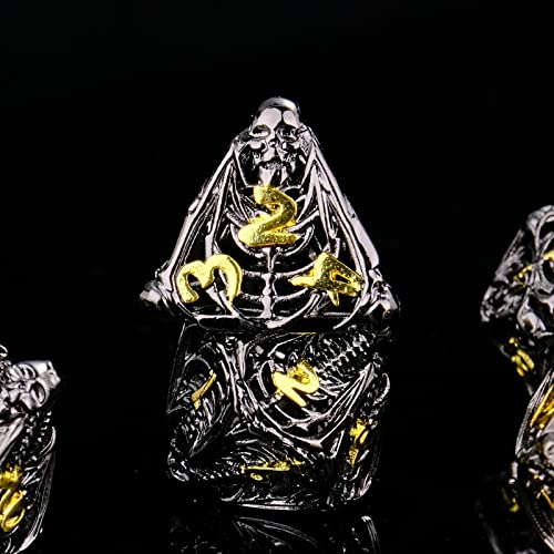 Cttasty-DND-Dice-Set-Hollow-Metal-Dice-Set-Handmade-7pcs-Polyhedral-Dice-Set-DND-RPG-MTG-Role-Playing-Game-Dice-Set-DD-Dice-with-Gift-Case-for-DND-Dungeons-and-Dragon-Darkness-Bone