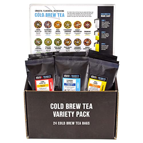 Tiesta Tea Cold Brew Tea Variety Pack - Sample Set With 24 Cold Brew Tea Bags, High To No Caffeine, Each Bag Brews 1 64Oz Pitcher, Premium Loose Leaf Iced Tea #TOP25