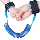 AAMATY Child Safety Lock Baby Anti Lost Wrist Link With Extra Long Soft & Adjustable Harness Strap For Walking Safety Hand Belt Rope Kid Leash Band Wristband For Toddlers Children -1 Pcs (Blue) 2 Metre