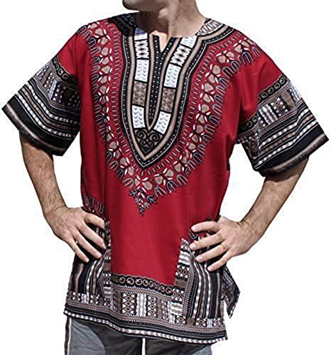 Dashiki Camisa para Hombres Mujeres Mujeres De Talla De Talla Más Suelta Tribu Africana Camisetas De Manga Corta Color24 5XL