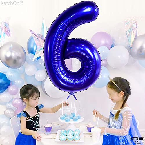 Image of KatchOn, Giant Navy Blue Number 6 Balloon - 40 Inch | 6th Birthday Balloon for 6th Birthday Decorations | 6 Balloons for Birthday | Number Balloons for Anniversary Decorations
