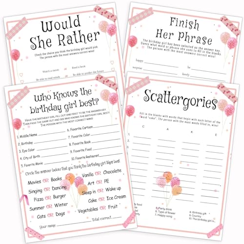 Juego de Cartas para Fiesta de Cumpleaños para Niñas miniatura 1