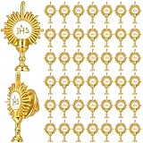 Kigeli 50 Pcs First Communion Lapel Pin Gold Catholic Monstrance Pins Virgin Mary Sacred Heart of Jesus Catholic Pins Blessed Sacrament Jesus Religious Christian Favor(Gold Chalice)