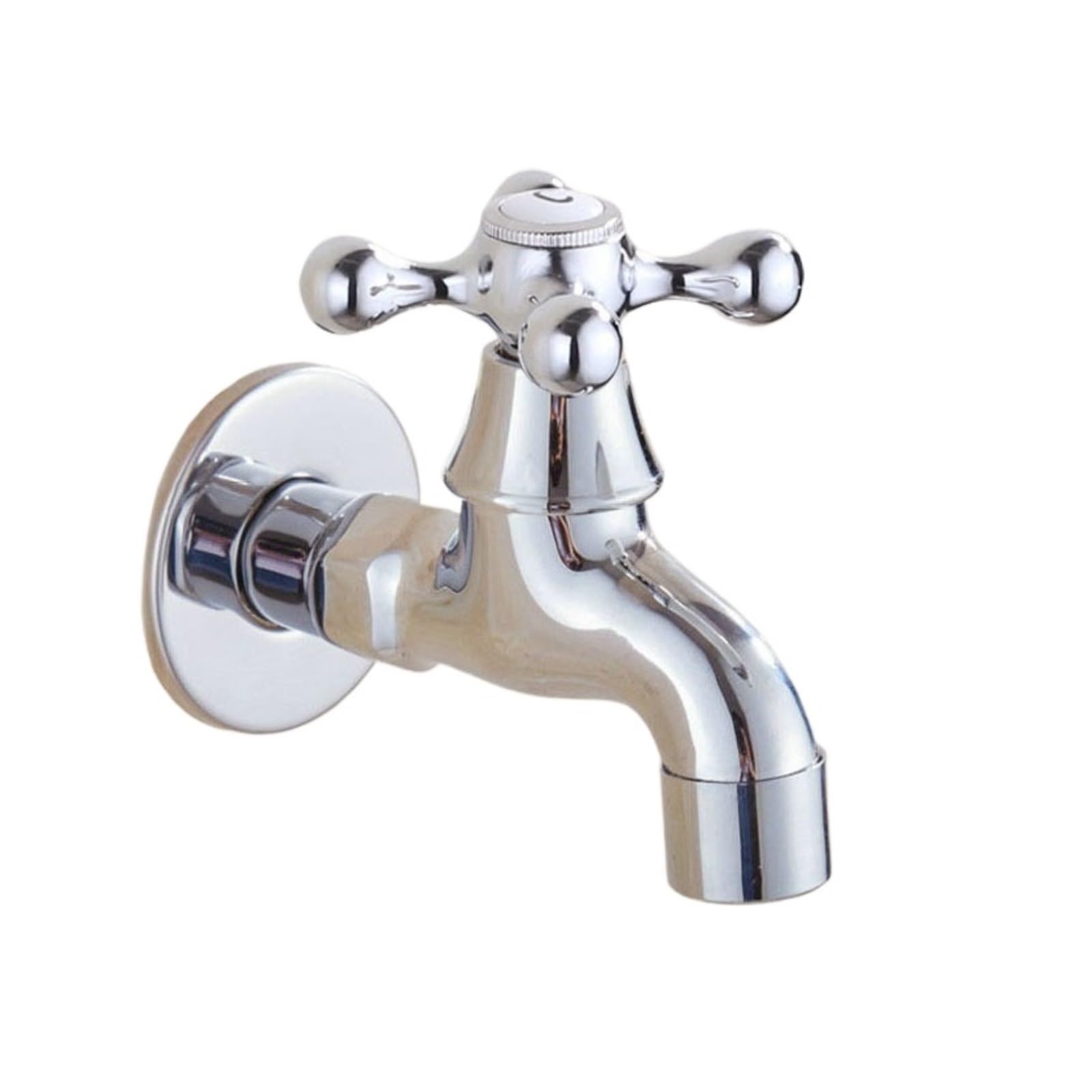 Hwww B Style Polished Chrome Mop Pool Faucet/Laundry Sink Cold Water Tap And Washing Machine Faucet/Garden Water Taps(B Style)