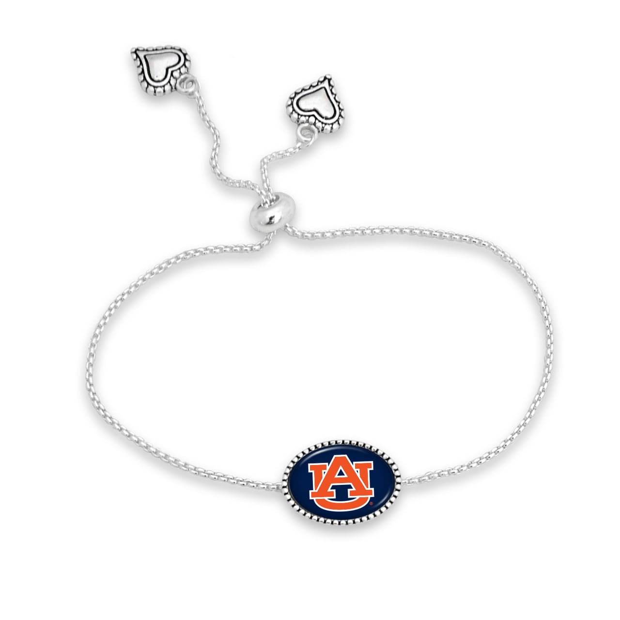 From the Heart Auburn Tigers Kennedy Bracelet Adjustable Slider Bead Jewelry Gift Licensed AU