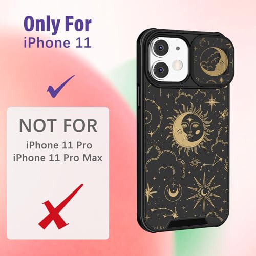 Image of Funermei for iPhone 11 Case - Women Girls Cute Phone Cover Girly Pretty Aesthetic Sun Moon Stars Unique Design with Camera Cover Funda for Apple for iPhone 11
