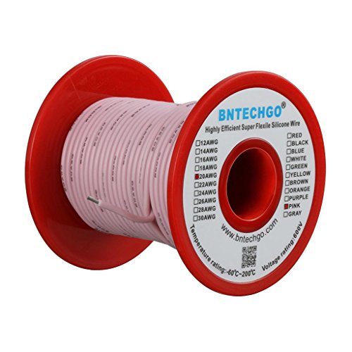 Fil en silicone de calibre 20 AWG BNTECHGO toron de cuivre étamé 30,5m