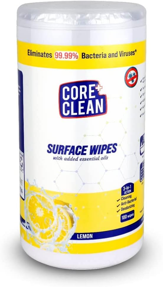 Disinfecting Surface Wipes, Disinfectant Multi Purpose Wet Wipes for Sanitizing Surfaces, 100 Pulls, Lemon, Pack of 1