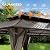 HAPPATIO 10'x12' Outdoor Hardtop Gazebo, Aluminum Gazebo with Double Galvanized Steel Roof, Curtains and Netting for Patio, Backyard, Deck, Lawn, Easy Assembly (Brown)