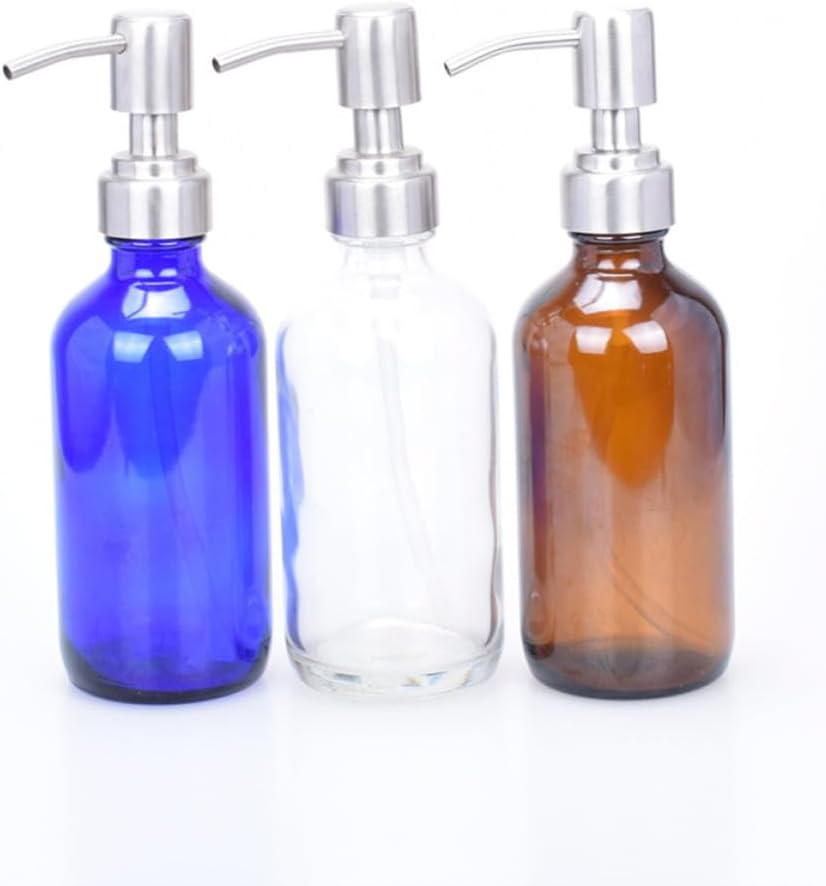 2pcs Ml Glass Emulsion Dispenser Pump Bottle for Essential Oil