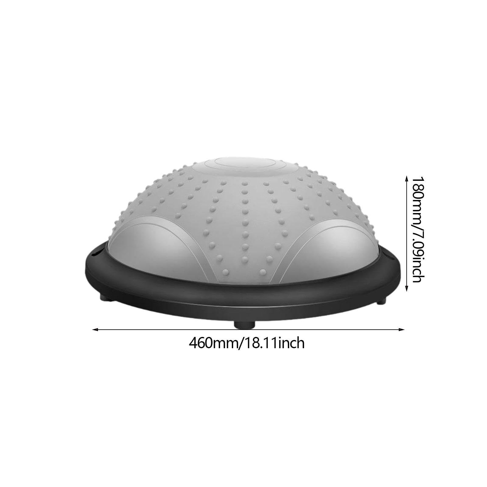 Balance Ball Semicerchio Pilates Fitness Ball Dispositivo di Allenamento con Materiale in PVC E PP Antiscivolo per Un Uso Versatile a Casa, Grigio