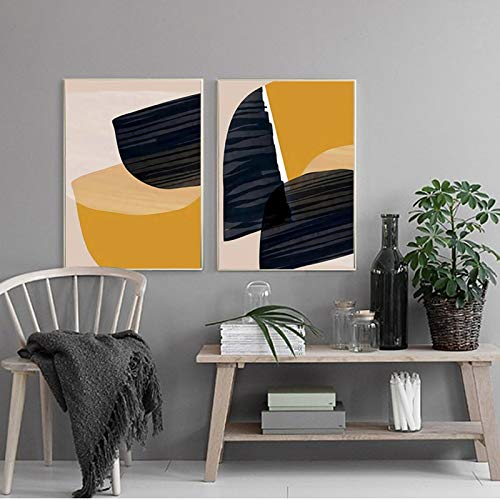 Bloc peinture toile abstrait pour combler un grand mur vide
