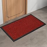 jxgzyy Front Door Mat, Waterproof Non-Slip Rubber Door Mats for Outdoor Indoor, All-Season, All-Weather, Red doormats Easy Clean Low Pile Floor Mats for Entryway, 17×29
