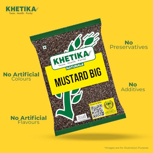 Image of Khetika Naturale Mustard Big 200 grams | Whole Sarso Seeds | High in Fiber | Promotes Heart Health | Hygienically Sealed | Preservatives Free | High in Fiber, Promotes Heart Health, Hygienically Sealed, Preservatives Free
