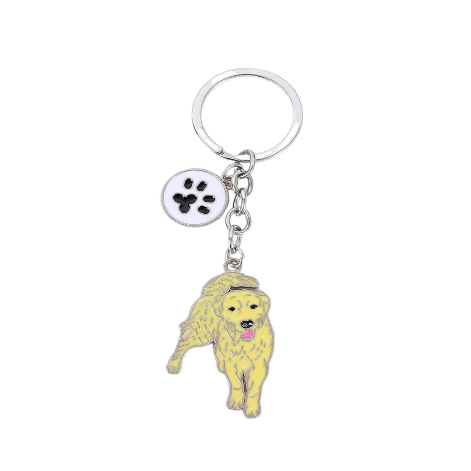 Bt Bear Unisex Golden Retriever Dog Keychain,Dog Id Tag Cute Metal Dog Keychain Keyring Keyfob Bag Charm,