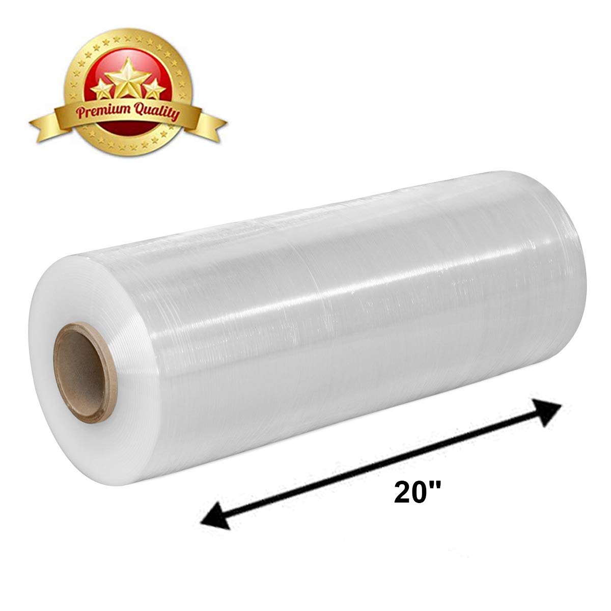 APQ Cast Machine Stretch Film 20" x 5000'. Clear Machine Stretch Wrap, 80 Gauge. Tear Resistant Residue Free Film for Shipping, Wrapping. Industrial Grade Pallet Shrink Wrap Film for Irregular Loads