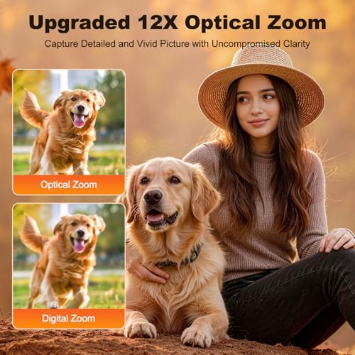 Image of 5K Digital Camera,80MP Digital Camera for Photography with 12X Optical Zoom