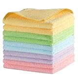 Cryluxial Juego de 10 toallas de mano de 25 x 25 cm, de fibra de bambú suave,...