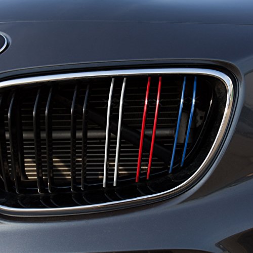 Motoking Nierenaufkleber - REFLEKTIEREND - DOPPELNIEREN-Grill - 48 -teiliges Autoaufkleberset, 4 reflektierende Farben im Set (Dunkelblau, Rot, Weiß-Silber, Hellblau)