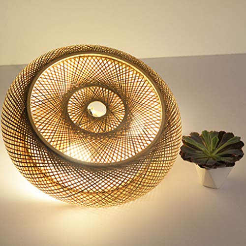 Deckenlampe Retro Bambus Rattan Natürliche Gewebte Deckenleuchte Vintage Deckenlich E27 Land Korridor Pendelleuchte Handgewebte Lampe Restaurant Wohnzimmer Schlafzimmer Studie Deko Beleuchtung leuchte Cover