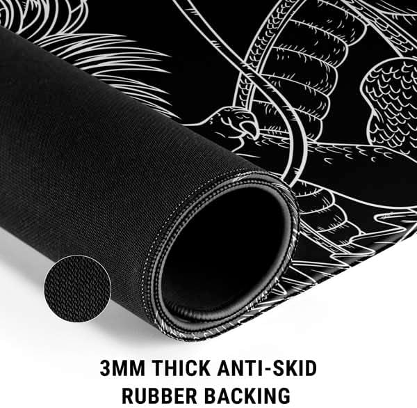 Skinit Extra Large Gaming Mouse Pad - Officially Licensed Negative Shenron Design with Stitched Edges, Waterproof, Non-Slip Rubber Base, Desk Mat for Keyboard & Mouse, 35.75" x 15.4" inches