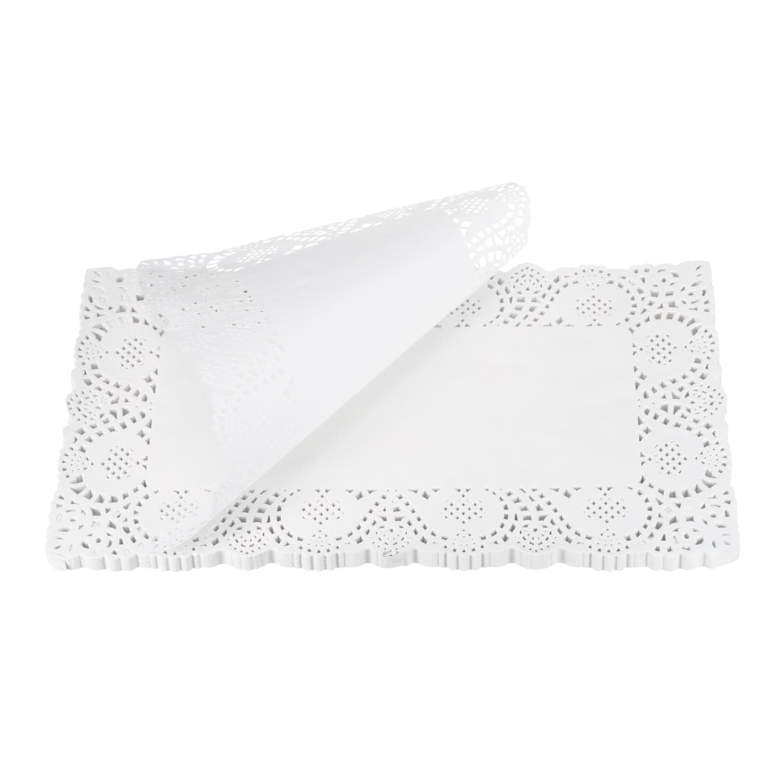 Produktbild von QUARKZMAN 250 Weiße Papierdeckchen – Spitzenmuster, 6,5 X 9 Zoll, Für Hochzeit, Teeparty & Geburtstag