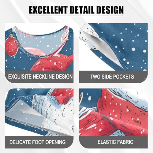 Pajama Sets Short Sleeve Snowman with Red Accessories Soft Cotton Summer Sleepwear 2 Piece PJS Size 5-14T3