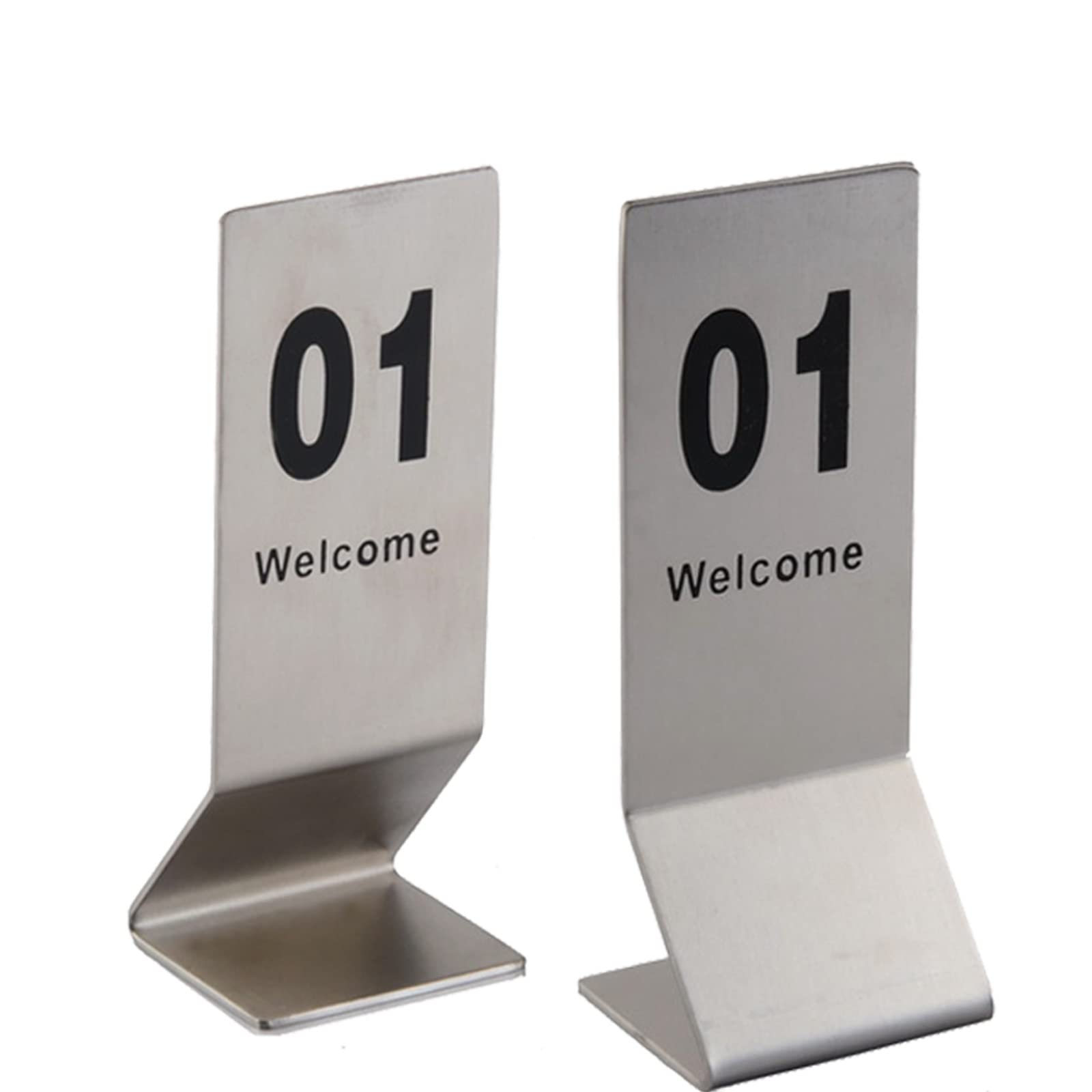 MYUYEE Standing Table Number, Stackable Table Number Cards, Double-Sided Stainless Steel Table Signs, Perfect For Restaurants, Establishments & Special Events (45682-155 * 60Mm)