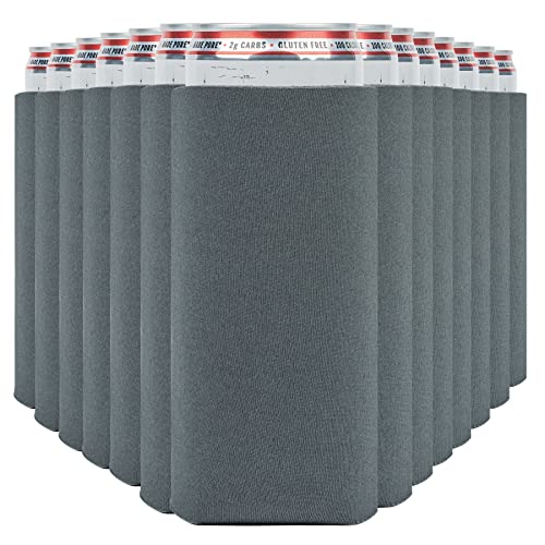 Image of Slim Can Cooler Sleeves (30-Pack) Soft Slim Can Koolie for White Claw Seltzer & Slim Beer - HTV Blanks for Vinyl Projects - Skinny Can Koolies Bulk - Tall Can Coolies for Slim Cans (Charcoal)