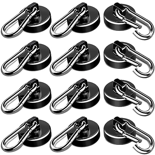 LOVIMAG Magnetic Hooks Carabiner with Swivel 70LBS 12 Pack