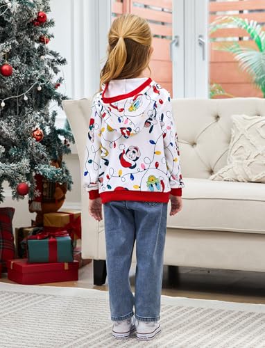 Disney Mickey and Friends Family Matching Christmas Hooded Sweatshirt Casual Mickey Snow Pattern Long Sleeve Pullover Hoodies3
