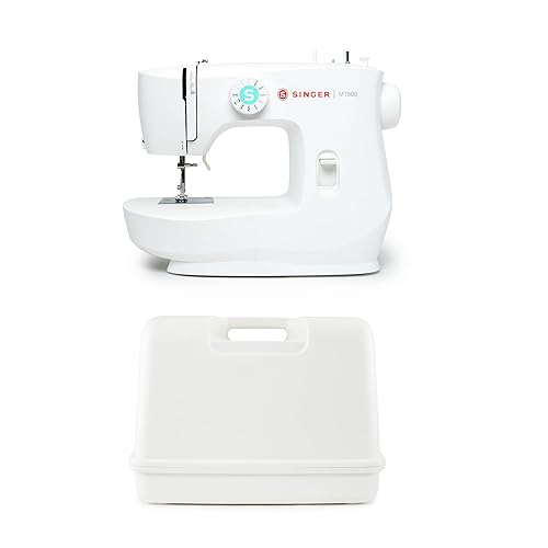 SINGER® M1500 Mechanical Sewing Machine + SINGER | Universal Hard Carrying Case for Most Free-Arm Portable Sewing Machines, Non-Slip Inner Tray, Sewing Machine Protection and Easy Storage - M1500 - Sewing Machine + Hard Carrying Case