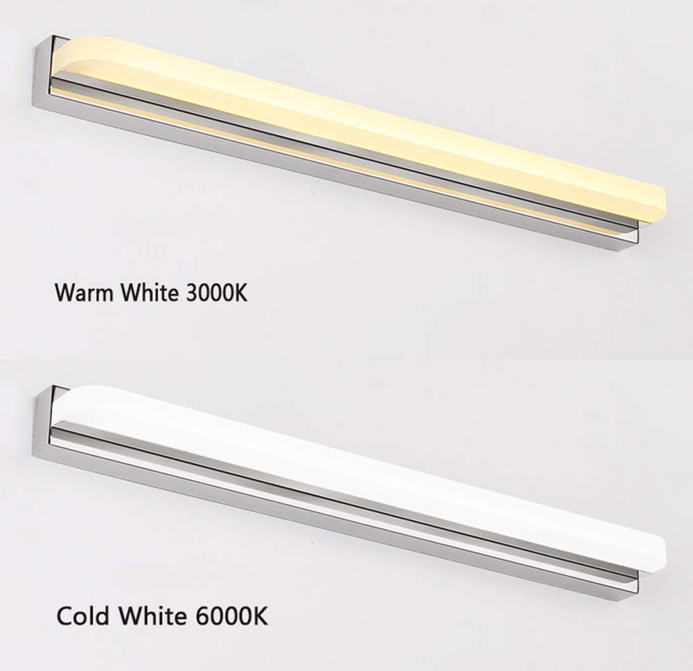 Apliques de Pared para baño Acabado Cromado Blanco frío Blanco cálido Impermeable IP44 Lámpara LED para Espejo de baño 9 W con Interruptor Luces LED para Espejo de Maquillaje