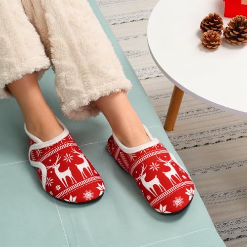Image of Ibeauti Women Mens House Slippers Lightweight Comfy Barefoot Slipper Socks Rubber Sole House Shoes for Indoor /Outdoor Bedroom Travel