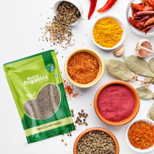 Image of NutriOrganics Premium Whole Spices Cumin Seeds - 200gm | Jeera Whole | Jira | Resealable Ziplock Pouch