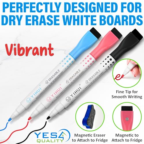 Magnetic Dry Erase Whiteboard Sheet for Fridge - 30x20 cm - Stain-Resistant with 3 Markers & Big Eraser with Magnets - Small Refrigerator White Board Planner & Organiser - by Yes4Q image 3