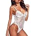 Voqeen Mujer Lenceria Erótica una Pieza Babydoll Hueco Mono de Encaje