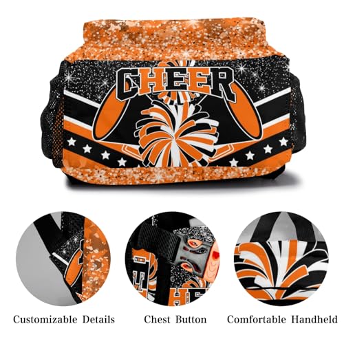 Personalized Cheer Orange Cheerleader Shoulders Bags Daypack with Name School Bookbag for Sports Party Traveling3