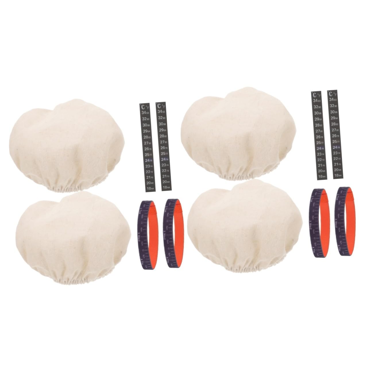 ABOOFAN 2 Sätze Hefefermenter-Set Glas-stoffabdeckung Glasgefäß-zubehör Zubehör Für Sauerteig-startergläser Thermometerstreifen Sauerteig-starterglas-stoffbezug Datumsbänder Baumwolle