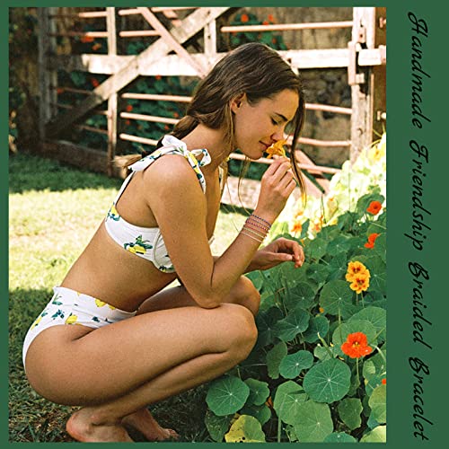 30 PCS Handmade Friendship Braided Bracelet for Women Woven Wrap Friendship Bracelets Colorful Wrist Cord Adjustable Birthday Gifts-Party Favors2