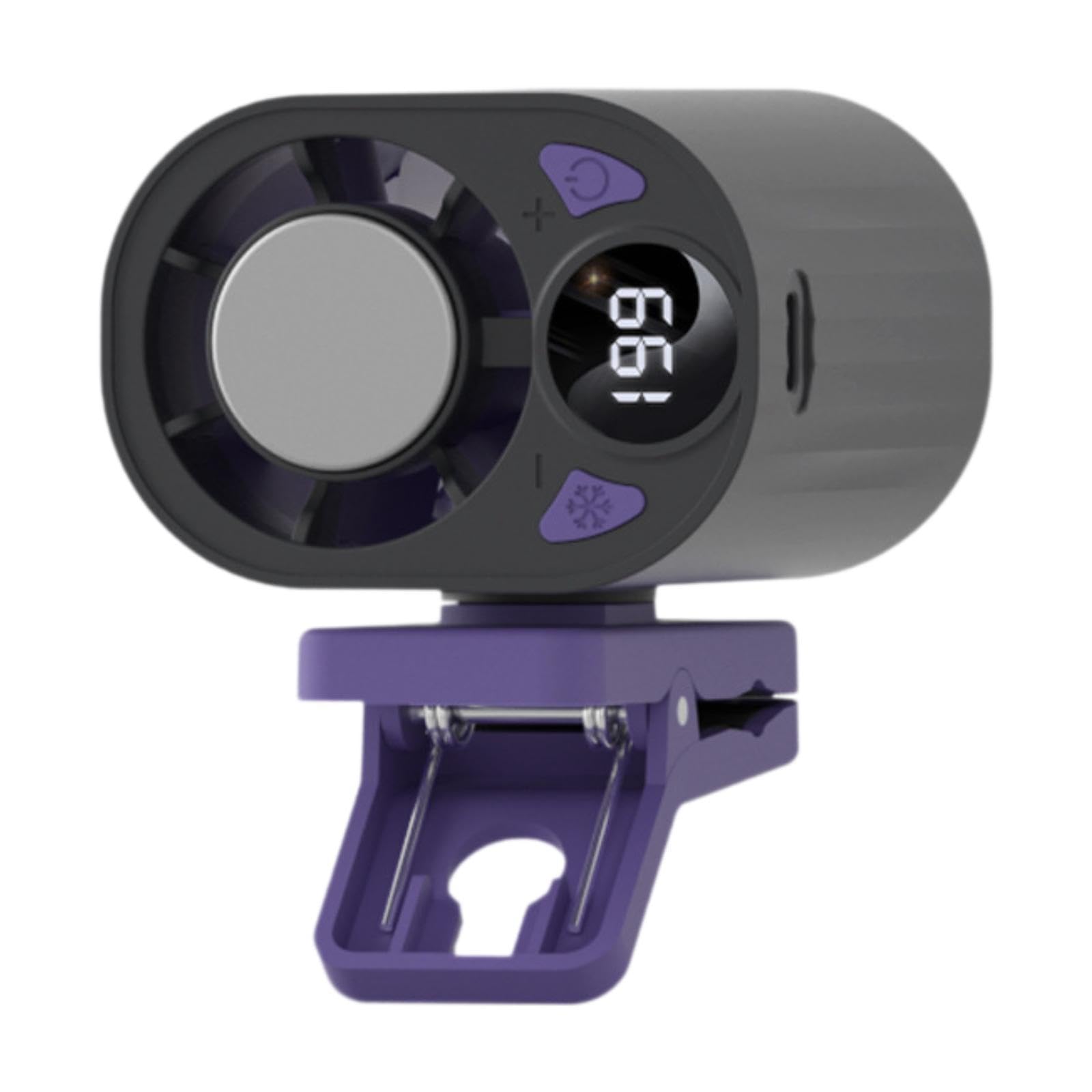 Clip On Portable Fan Ventilatore da Tavolo Portatile con Clip Resistente Ventola Mini Multifunzione con Schermo LED Regolazione velocità 199 Livelli M, Raffreddamento Nero