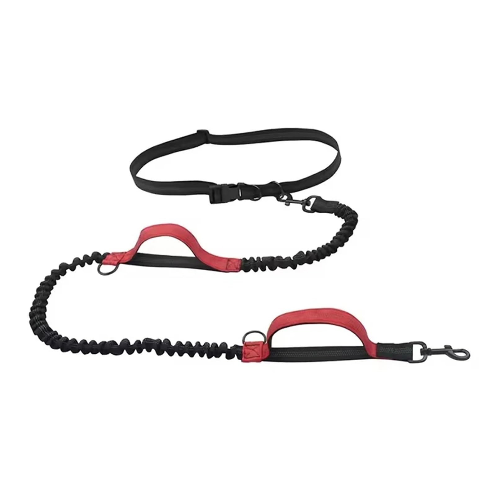Laisse pour chien mains libres rouge avec ceinture de jogging nocturne