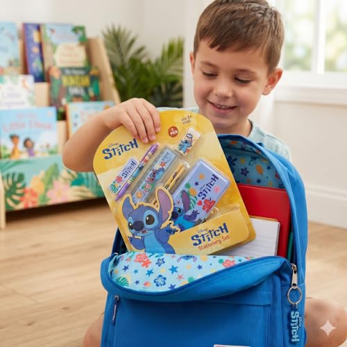 Image of Stitch 7 pcs Stationery SetSchool Supplies Kit Multicolor Return Gift for Kids Age 3 Years +