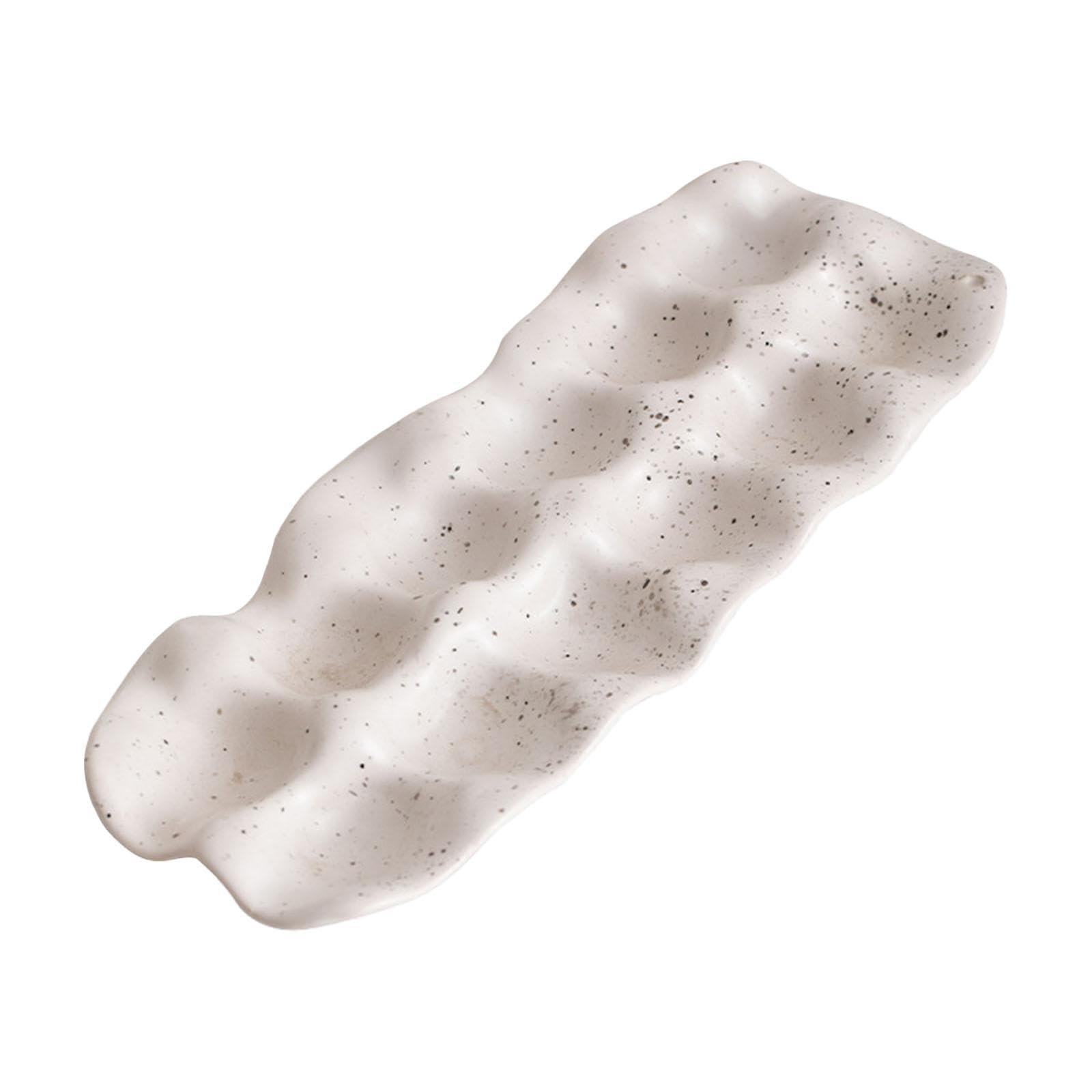 Zambuph Ceramic Egg Holder Anti Slip Egg Storage Tray for Fridge, 12 grid