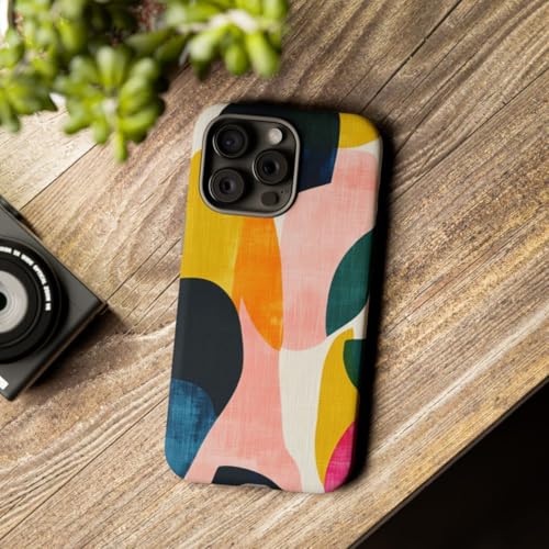 Coque rigide mate iPhone 15 Pro Max bleu anti-trace motif abstrait