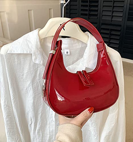 Image of Women's Crescent Shoulder Bags Retro Y2k 90s Hobo Handbags Top Handle Y2k Underarm Bag Fashion Clutch Purses