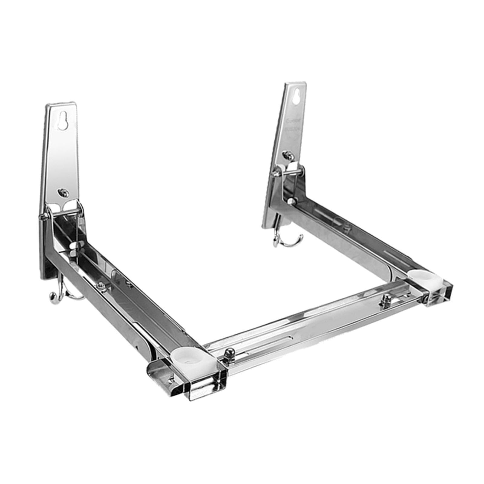 PIXZCSA Foldable Microwave Oven Stand Adjustable Rack Wall Mounted Stainless Steel Storage Solution for Kitchen Efficiency Retrackable Foldable Microwave Oven, 304 Stainless Steel, 220mm