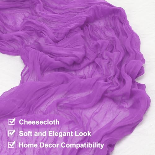 Chemin de table en gaze violet romantique pour réception raffinée