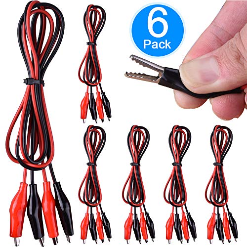 Alligator Clips Jumper Wires, AUSTOR 6 Groups Test Leads Set with Double-end Alligator Clips Electrical, 1M